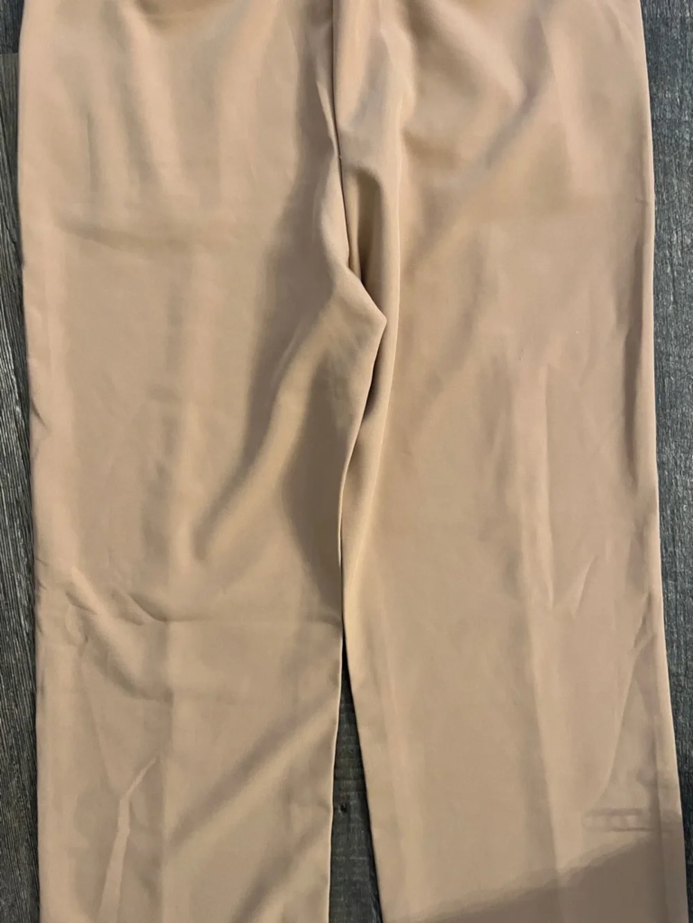 Tailored High-Rise Wide Leg Pants in Light Tan - Picture 9 of 10